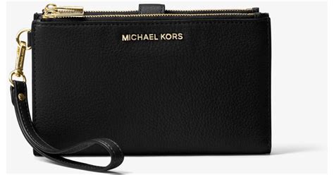 michael kors adele smartphone wristlet black|Adele Leather Smartphone Wallet .